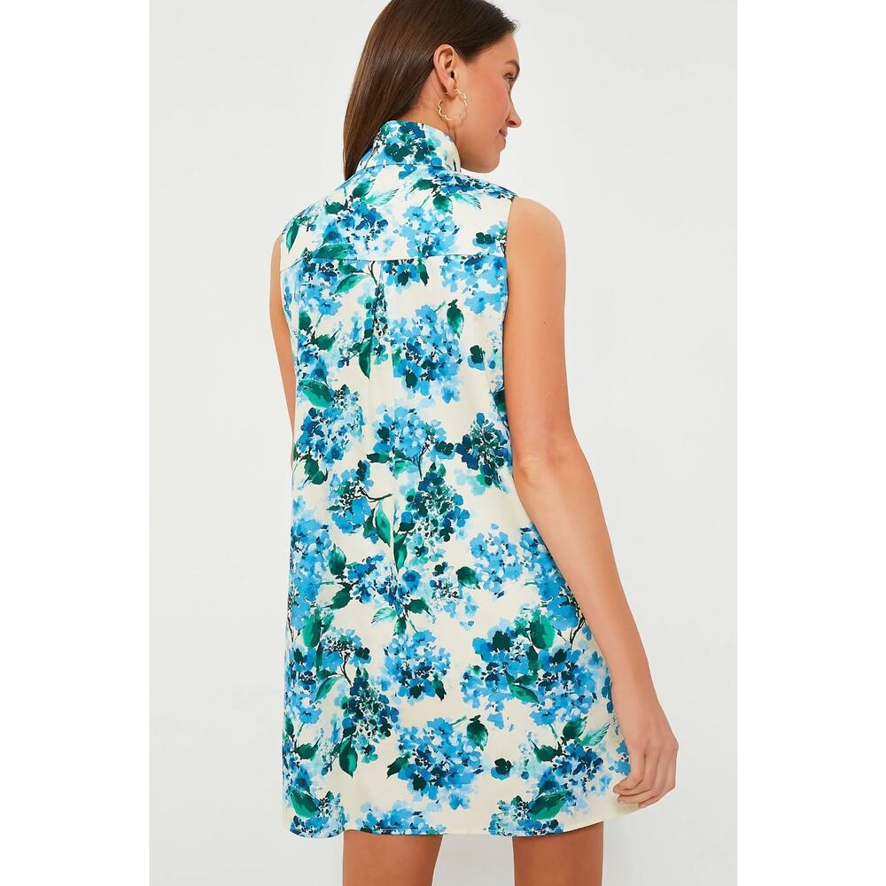 Tuckernuck Sleeveless Charlie Dress Medium Waters Edge Hydrangea Floral Collared - Picture 3 of 12